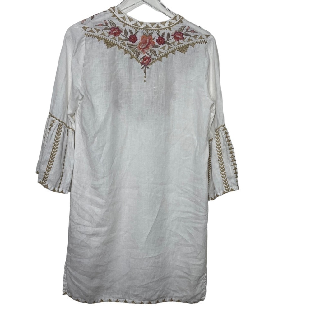 Johnny Was Linen Embroidered Floral Tunic Dress Boho Size XS - Picture 6 of 10